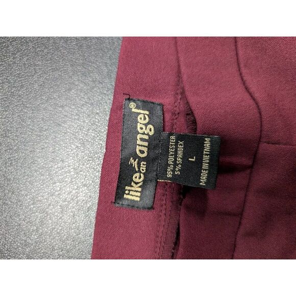 Like an Angel Burgundy Bell Bottom/Flare Pants Pull On Women's Size L - Picture 4 of 6